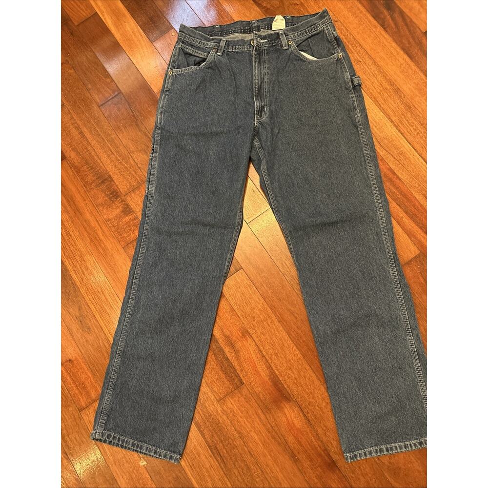 Vintage 90s Key Denim Blue Jeans Mens 34x34 Carpenter Baggy